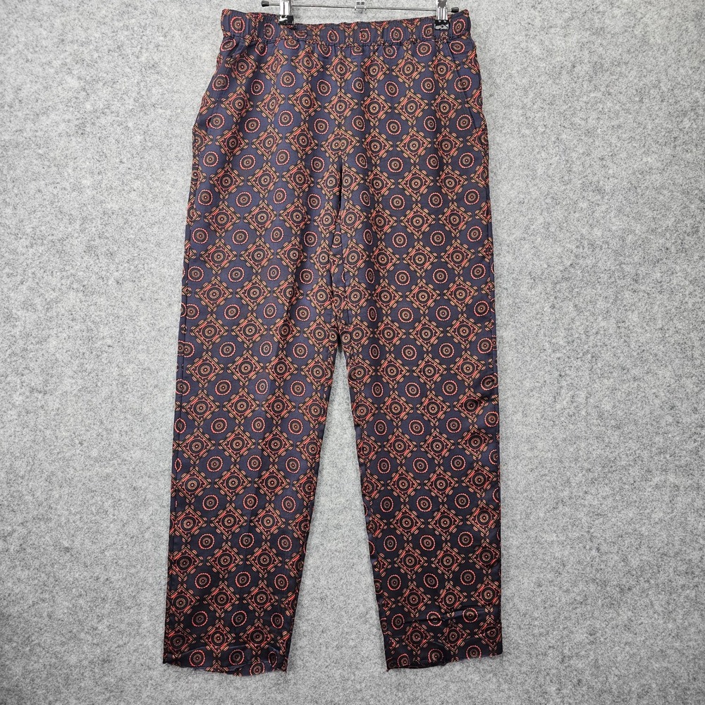 Boho Pants Womens XS Paisley Satin Twill All Over Indie Sleaze CLUB MONACO 30/28